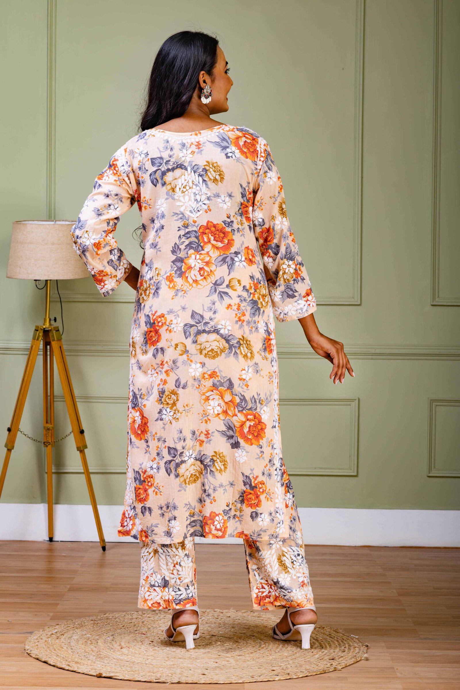 Peach mul cotton kurti