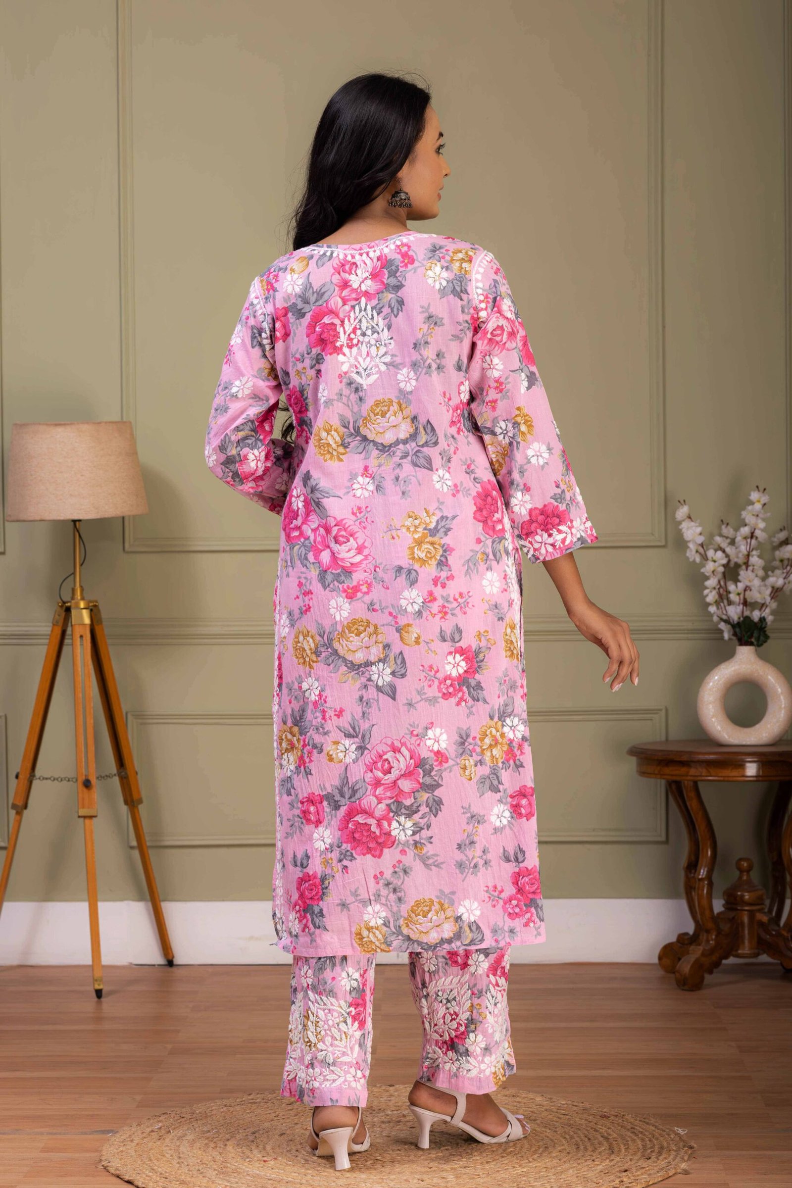 Pink mul cotton kurti